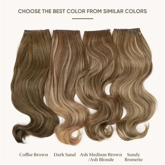 SARLA Invisible Wire Hair Extensions with 3 Clips Synthetic Wavy Curly - Picture 9 of 15